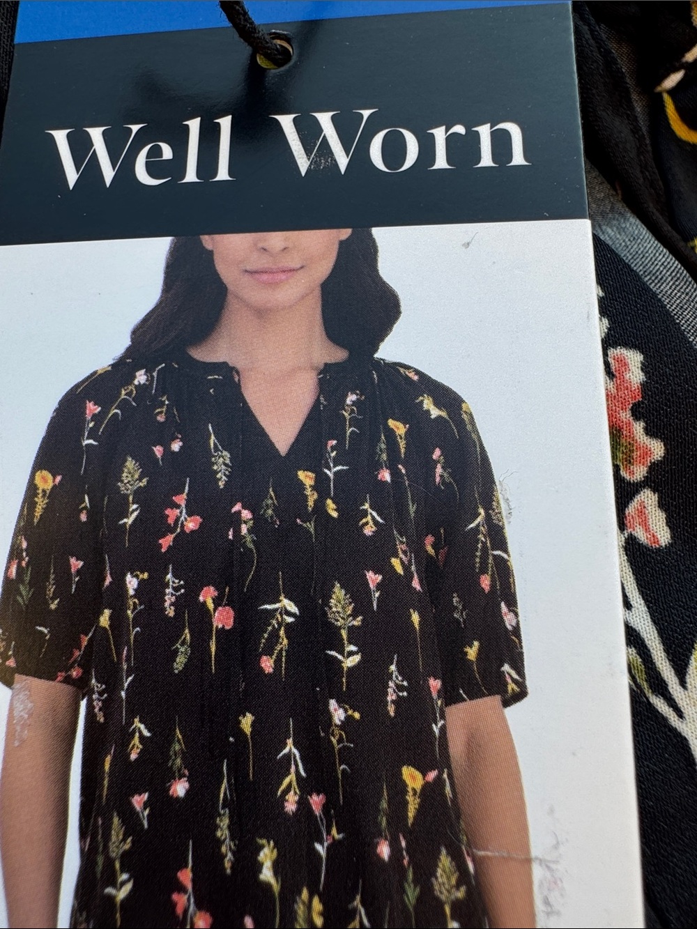 Well Worn Black Floral Short-Sleeve Tunic